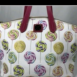 Pre Loved DOONEY AND BOURE XL TOTE Colorful Lollipop Print Women's Bag
